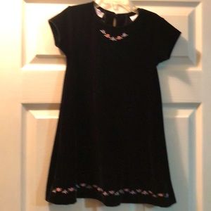 Little girls velvet black dress